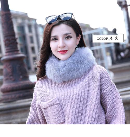 冰奴寒域 真皮草围脖狐狸毛脖套毛领子冬天保暖女士皮草围巾韩版